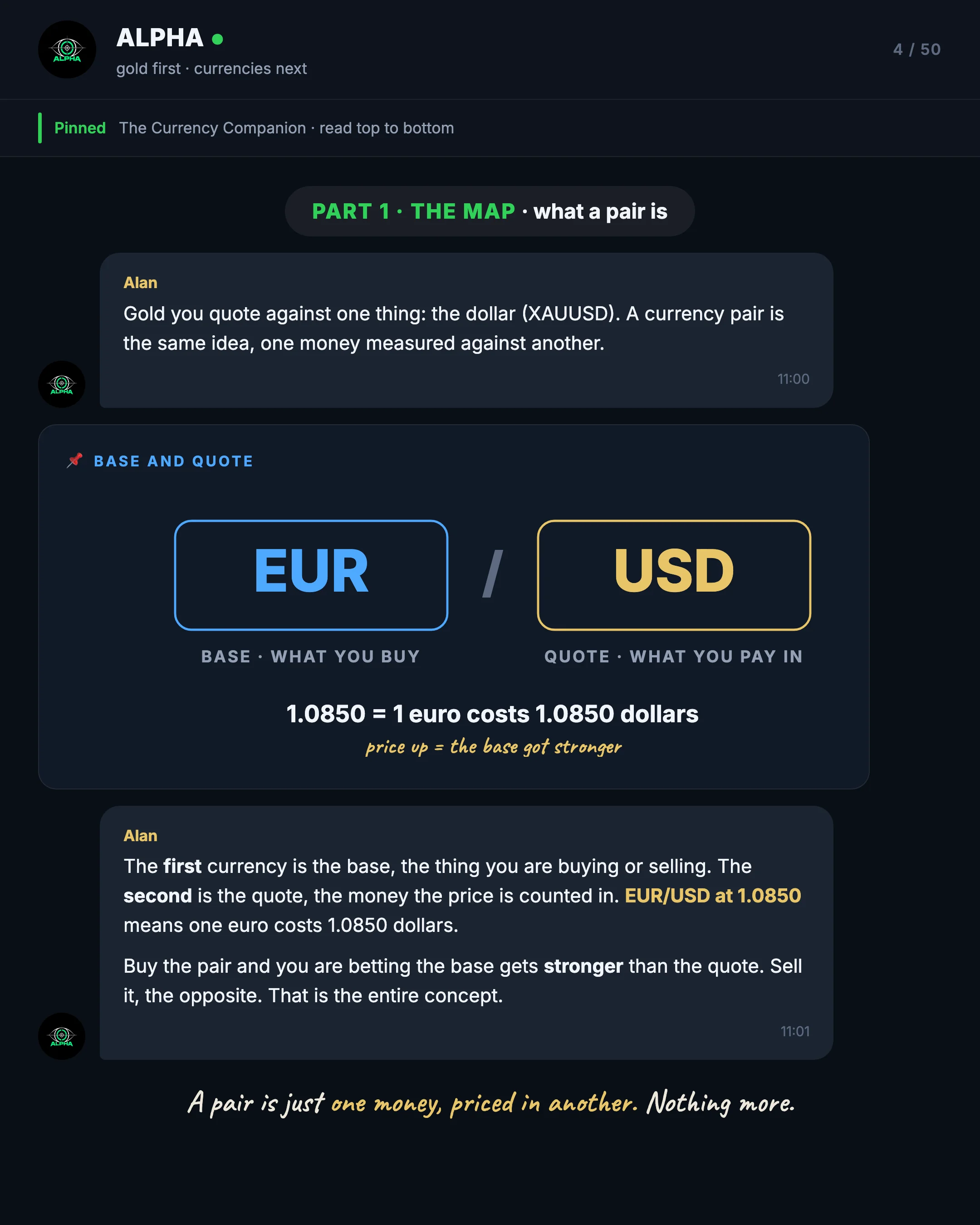 Currency Companion page 4: base and quote, what a pair actually is